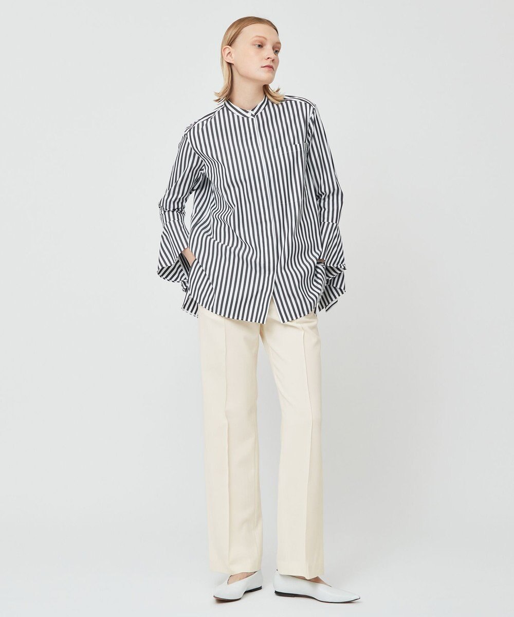 BEIGE， PERSIMMON / バンドカラーシャツ 