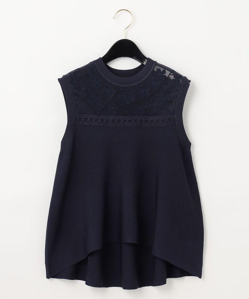 GRACE CONTINENTAL フラワーコードニットトップ 