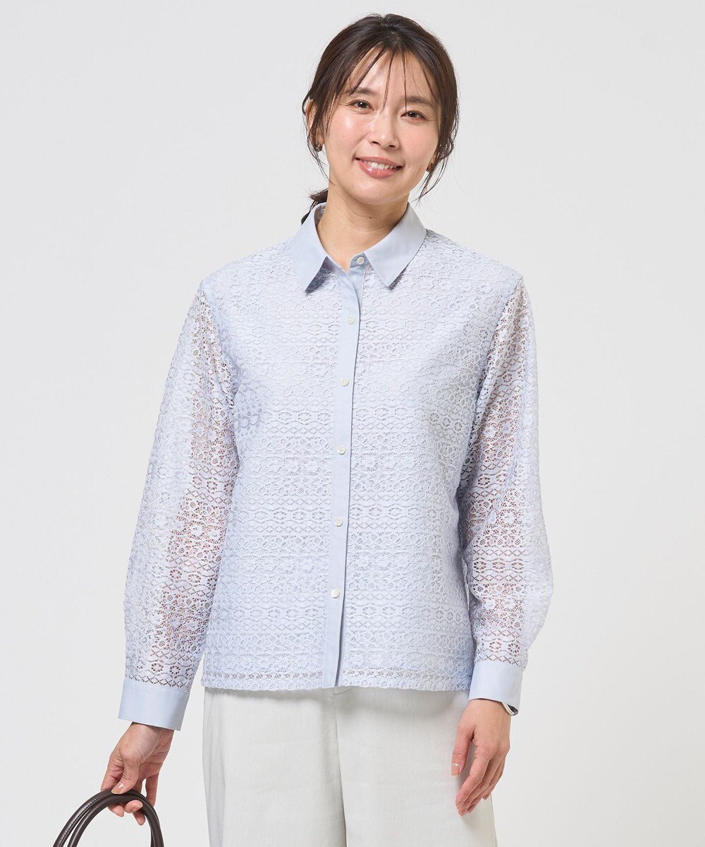 J.PRESS LADIES S ジオメトリックレース ブラウス 