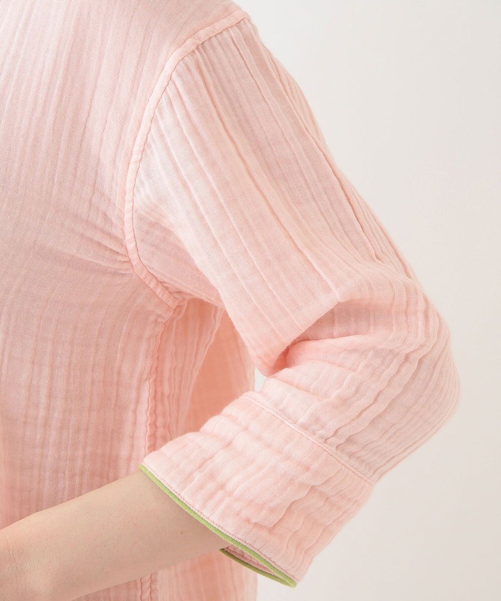 UCHINO クレープガーゼ ノーカラーレディスパジャマ 