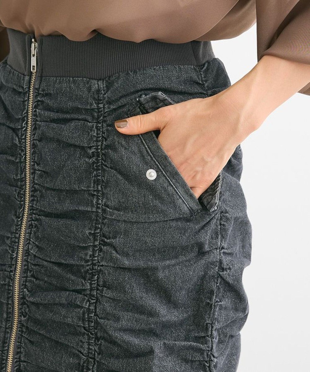 Green Parks ・ＳＵＧＡＲ　ＳＰＯＯＮデニムフロントＺＩＰナロースカート 