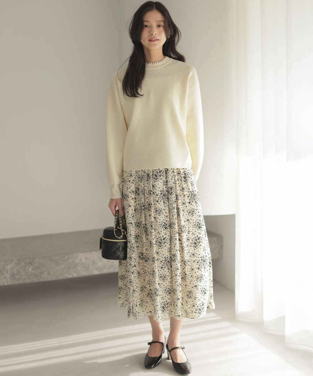 組曲 モザイクフラワープリント スカート 