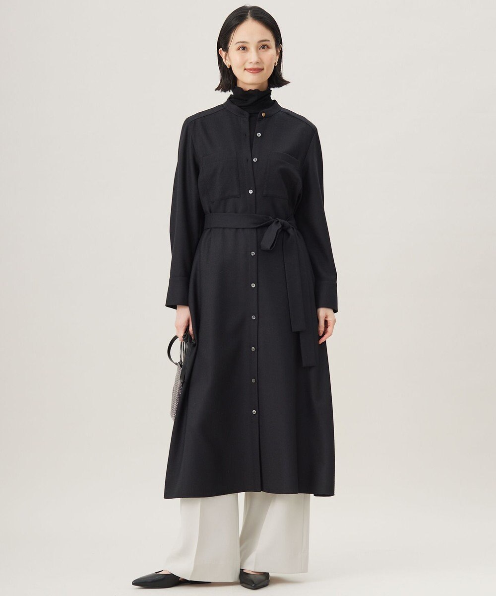 自由区 【セットアップ対応・洗える】トリアセダブルクロス ワイドパンツ 