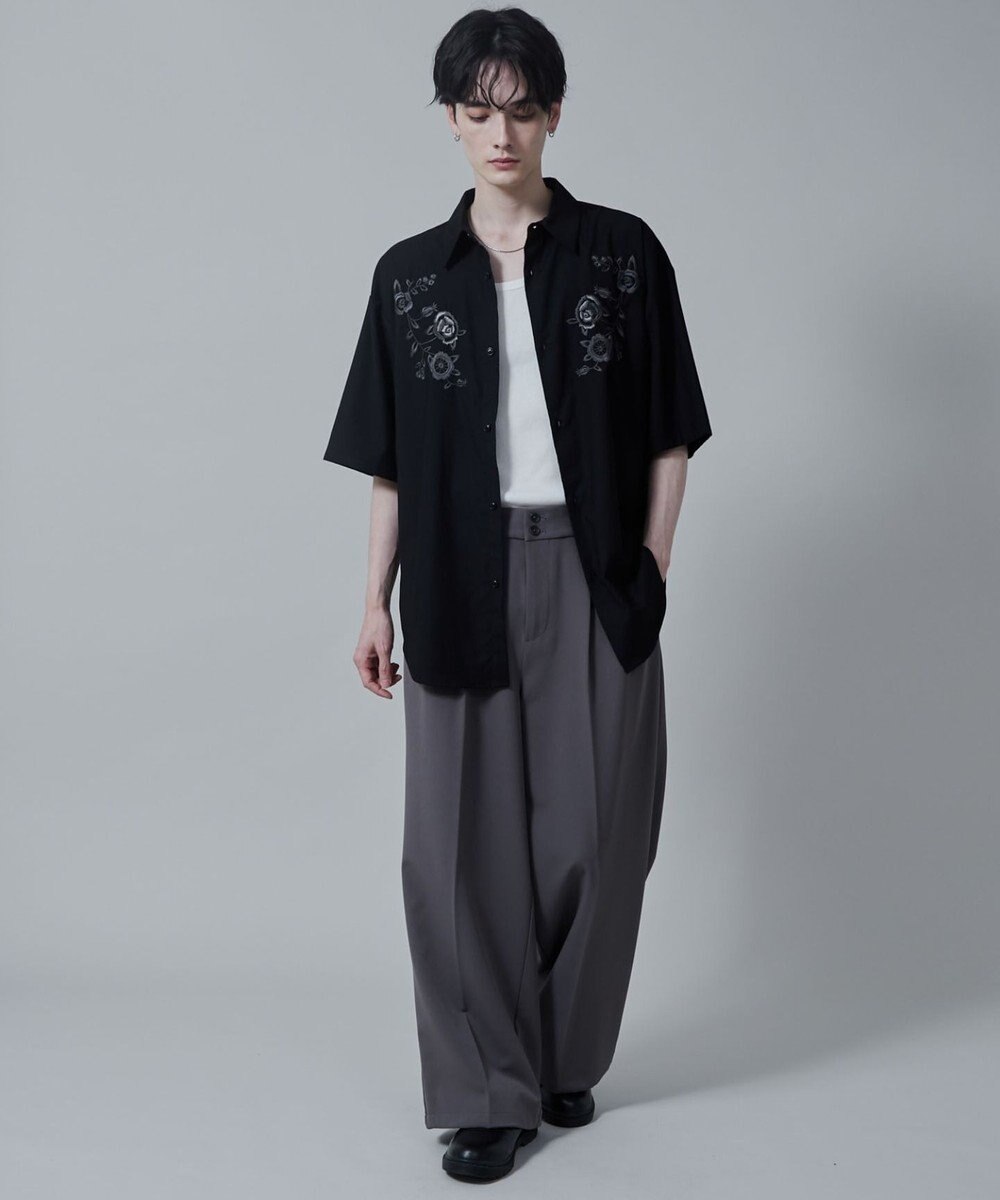 WEGO TRフラワーモチーフシャツ（S） 