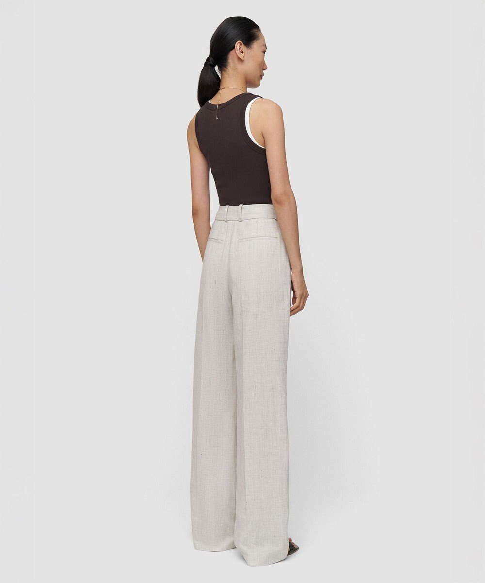 JOSEPH テクスチャードコットンリネン　トラウザーズ 