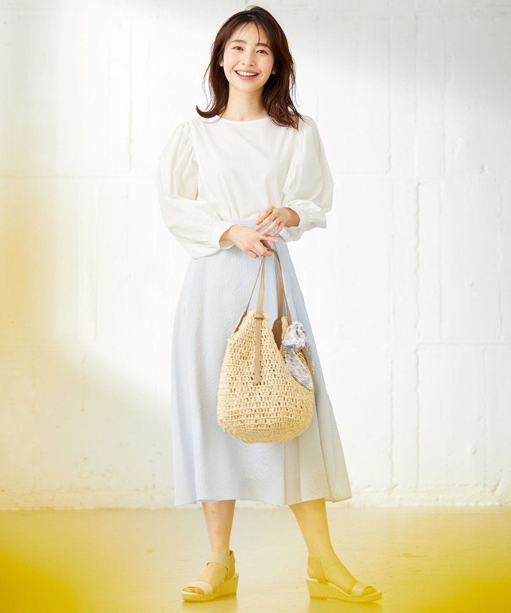 ANY SIS 【洗える】エアリーストライプ スカート 