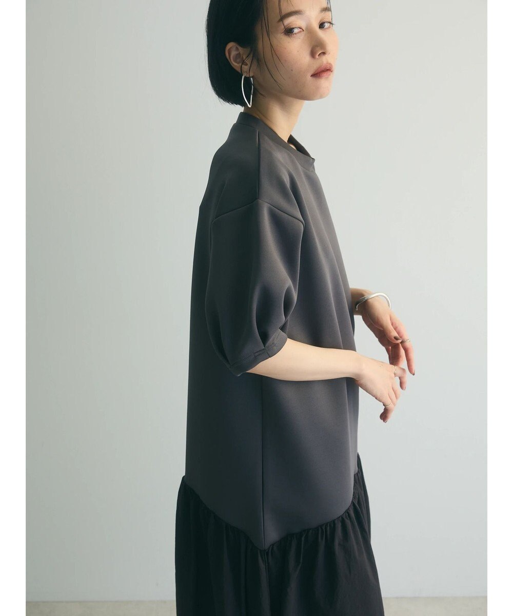 Green Parks ａ．異素材切り替えバルーンワンピース 
