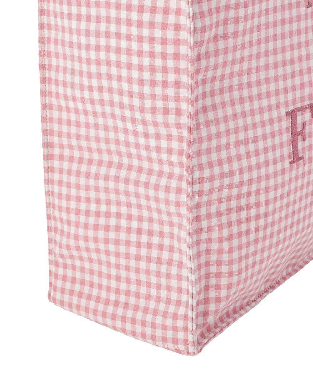 Maison de FLEUR ブランドロゴ刺繍ギンガムスクエアトート 