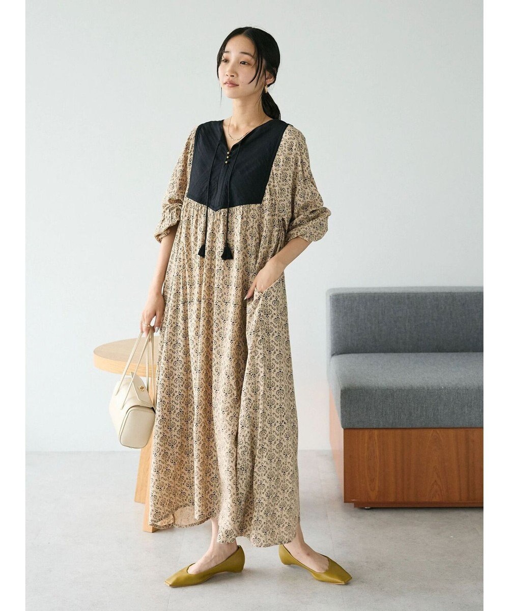 CRAFT STANDARD BOUTIQUE レーヨンキルト切替ワンピース 