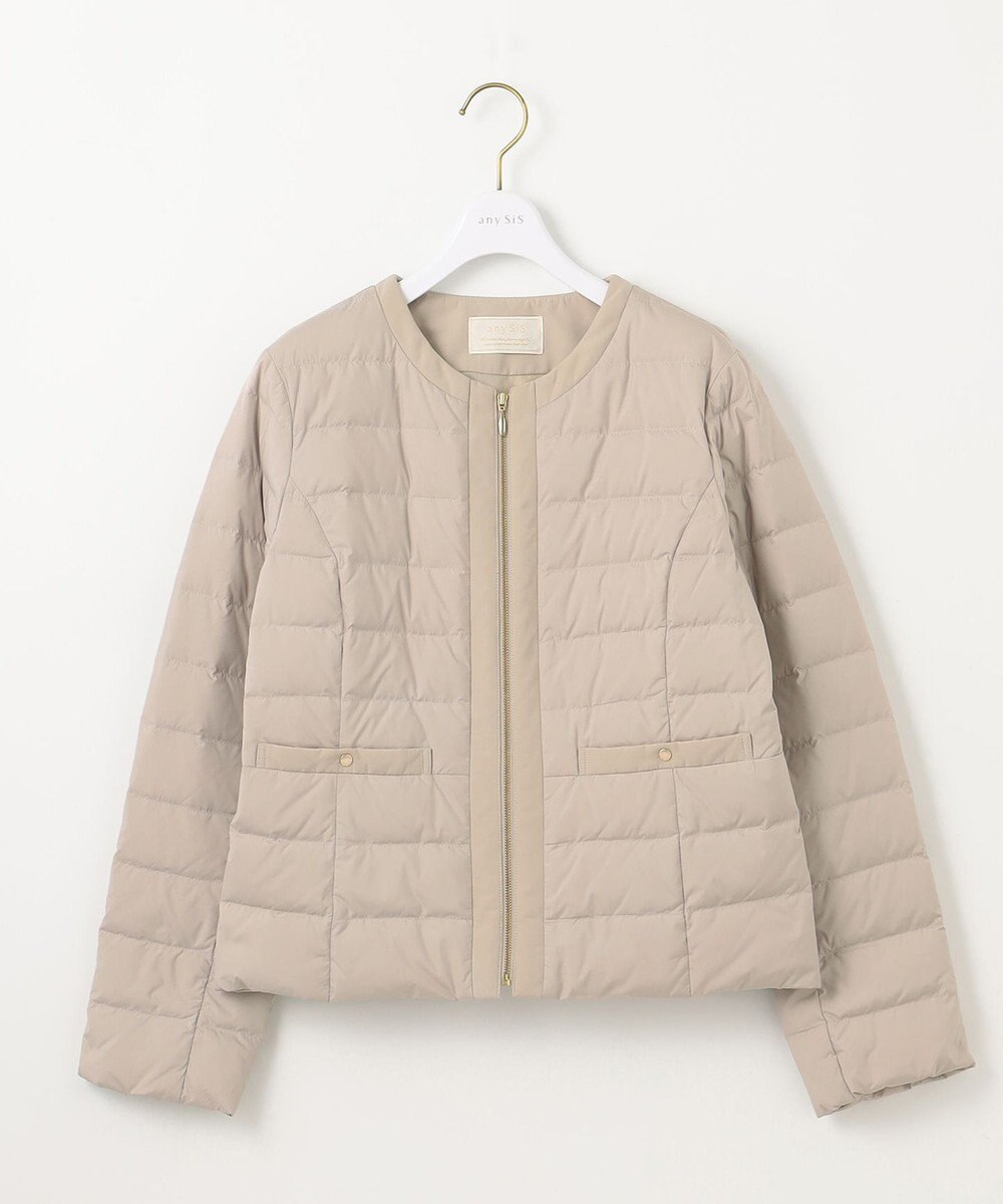 ANY SIS S 【撥水・洗える】2WAYノーカラーダウン ジャケット 