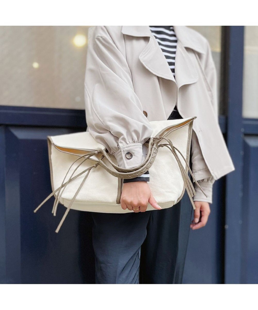 UNBILLION perche コットン×牛革付属トートバッグ L 