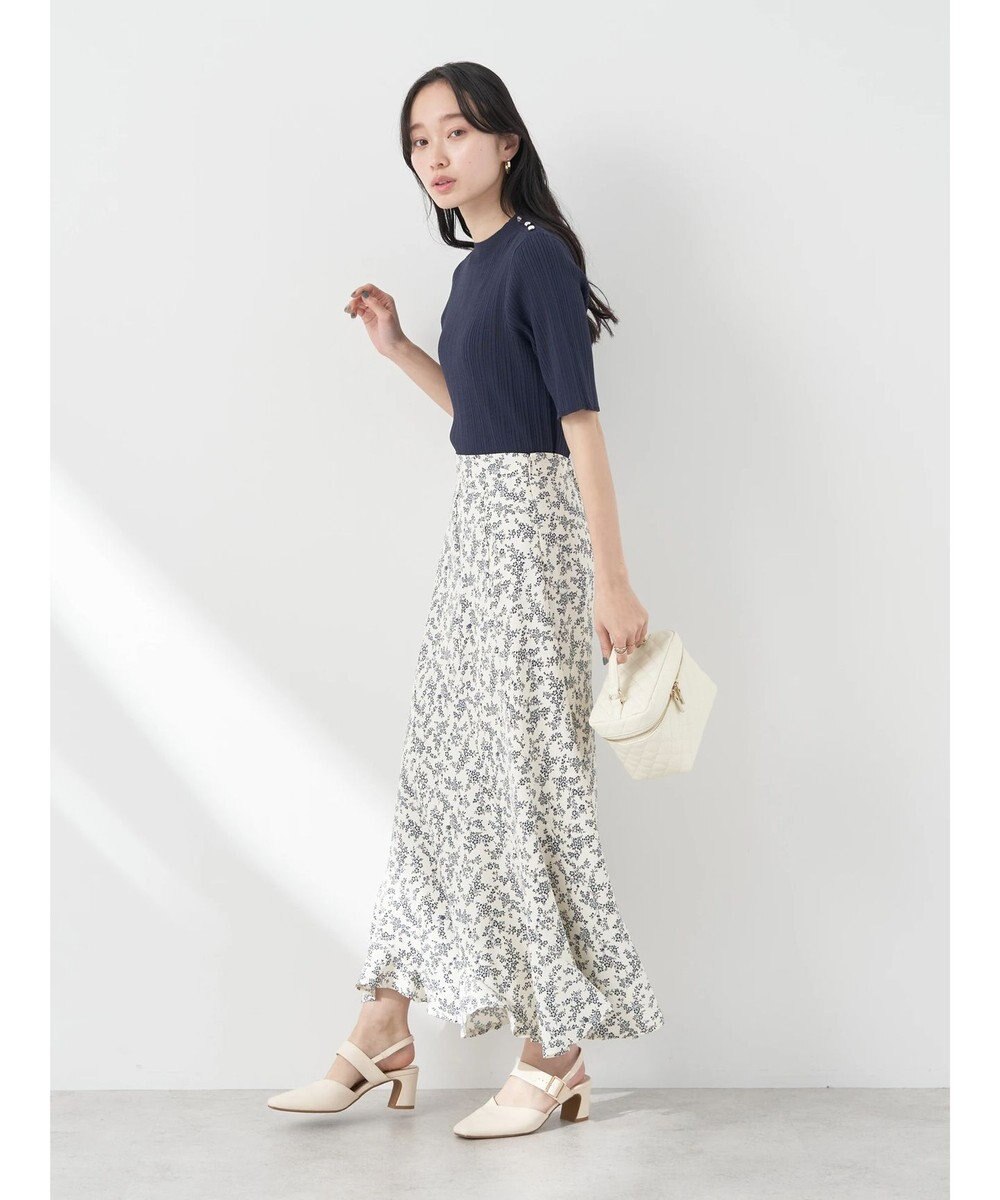 earth music&ecology ショルダーボタンリブニットプルオーバー 