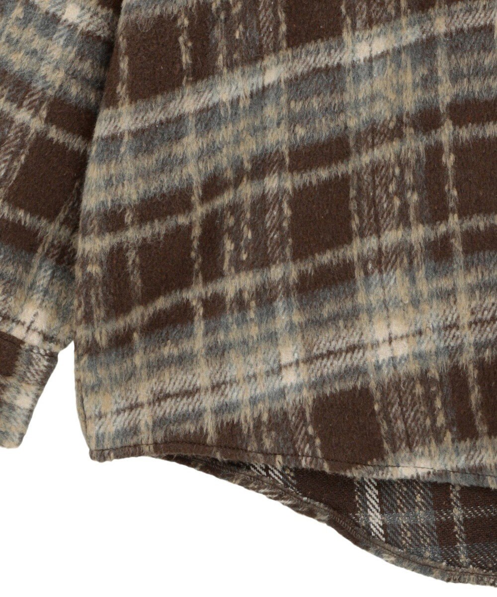 AMERICAN HOLIC フード付きシャギーチェックシャツ 