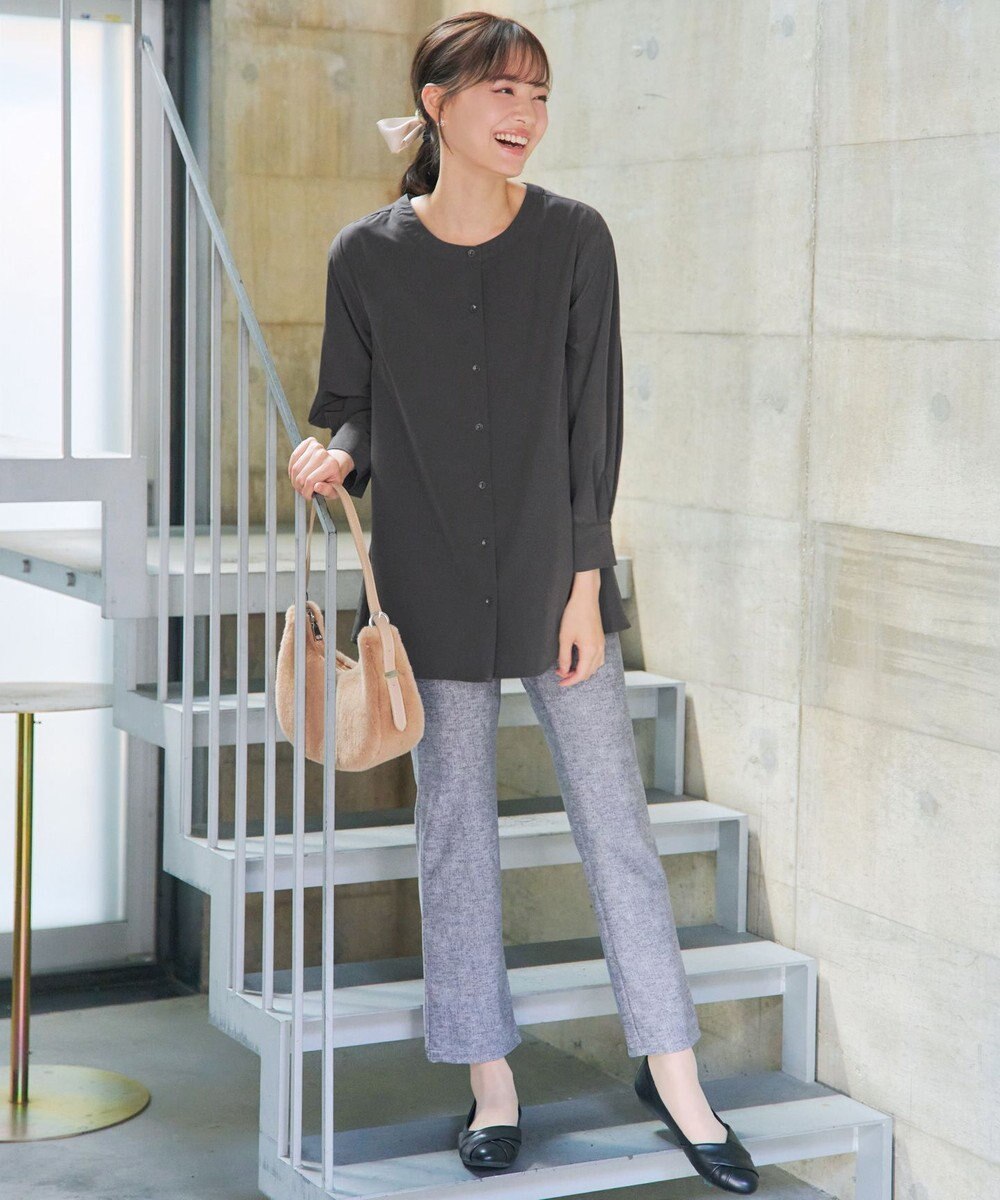 Tiaclasse L バックフレアヨークチュニック 