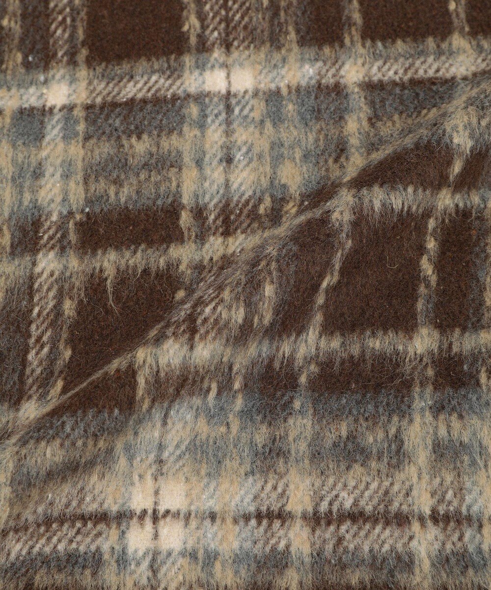 AMERICAN HOLIC フード付きシャギーチェックシャツ 