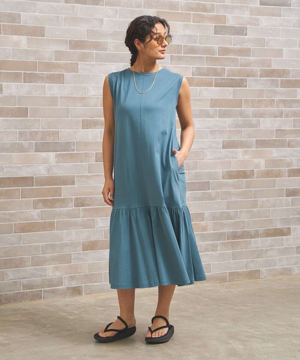 J.PRESS YORK STREET 【WOMEN】フレアギャザー ワンピース 