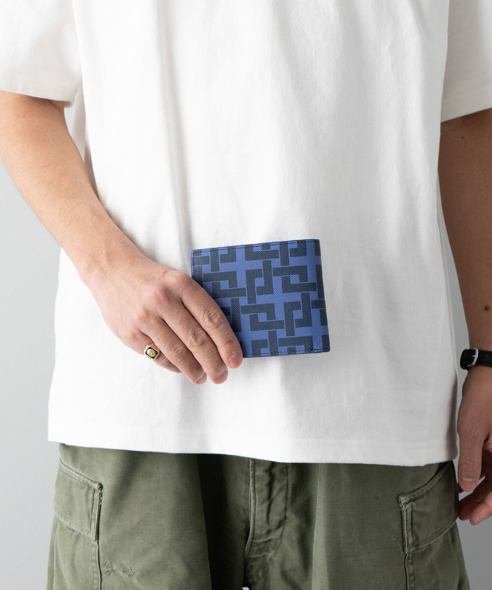 MIYABIYA La quoh with kirakaracho 角つなぎ プリントレザー 二つ折り財布 