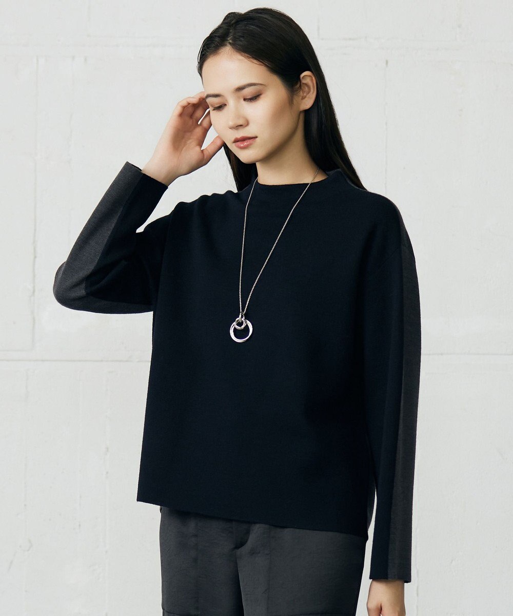 自由区 【セットアップ対応】ウールミラノボトルネック ニット 