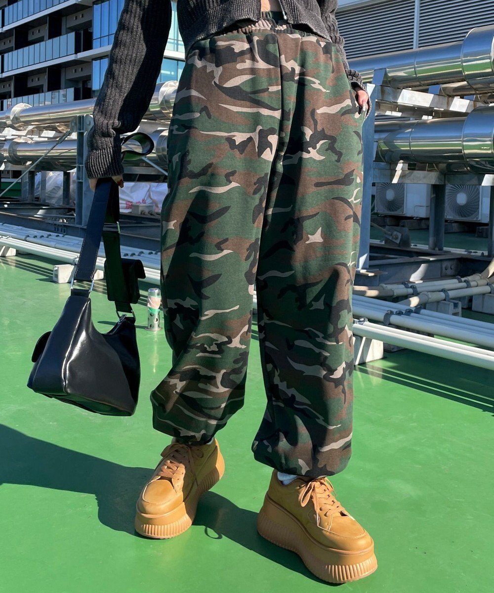 WEGO 【ウエストゴム】ヒップロゴスウェットパンツ 