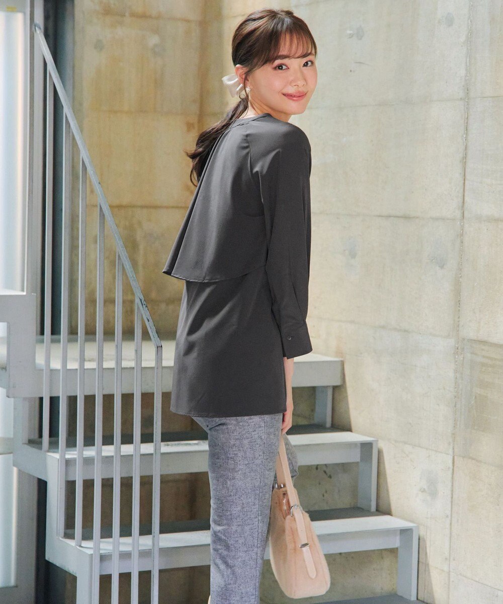 Tiaclasse L バックフレアヨークチュニック 