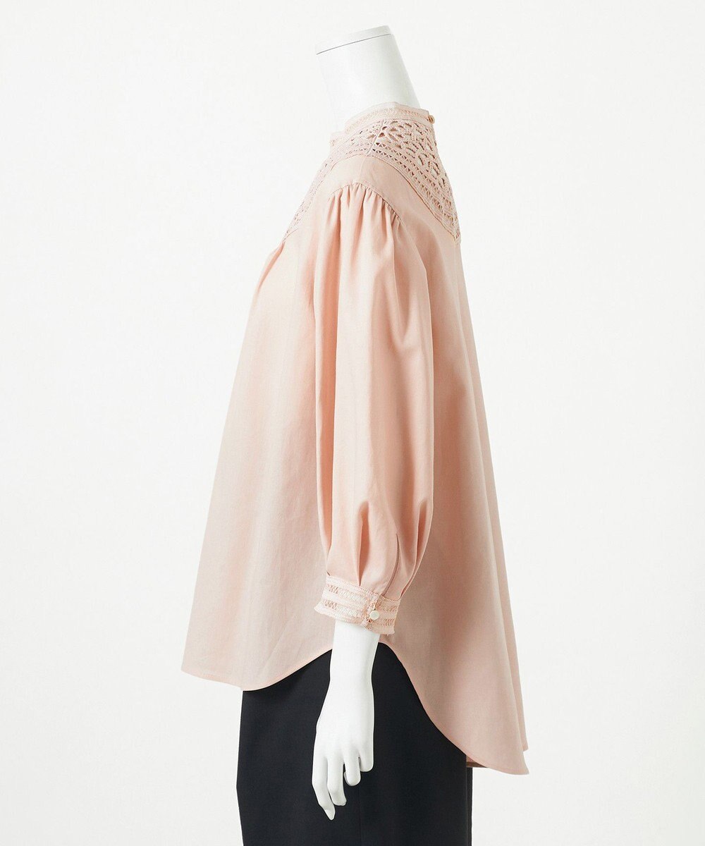 23区 L 【GOLD LABEL】モダンコットン レースコンビ ブラウス 