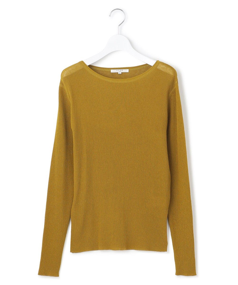 23区 S 【SLOW/一部店舗限定】シアーリブ ボートネックニット 