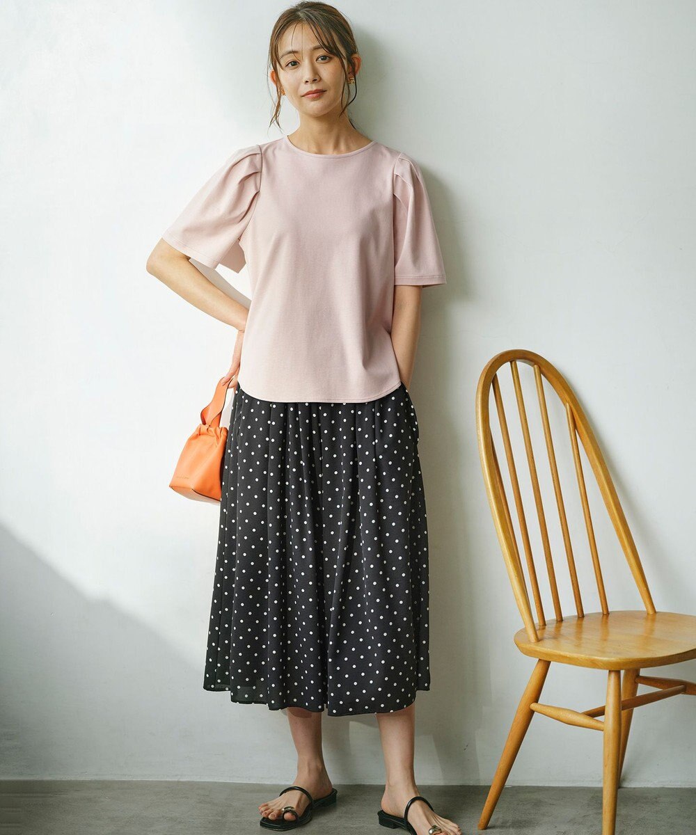組曲 L 【WEB限定】ドットプリントデシン フリルパンツ 