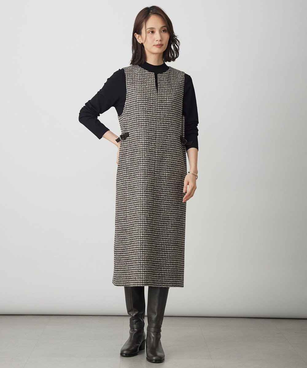 J.PRESS LADIES S ウールシルク ハウンドトゥース ジャンパースカート 