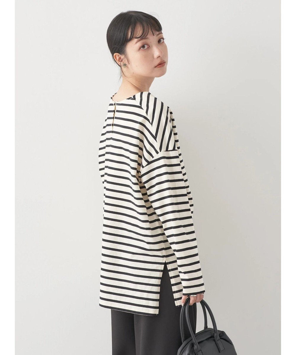 earth music&ecology バック釦ボーダーチュニック 