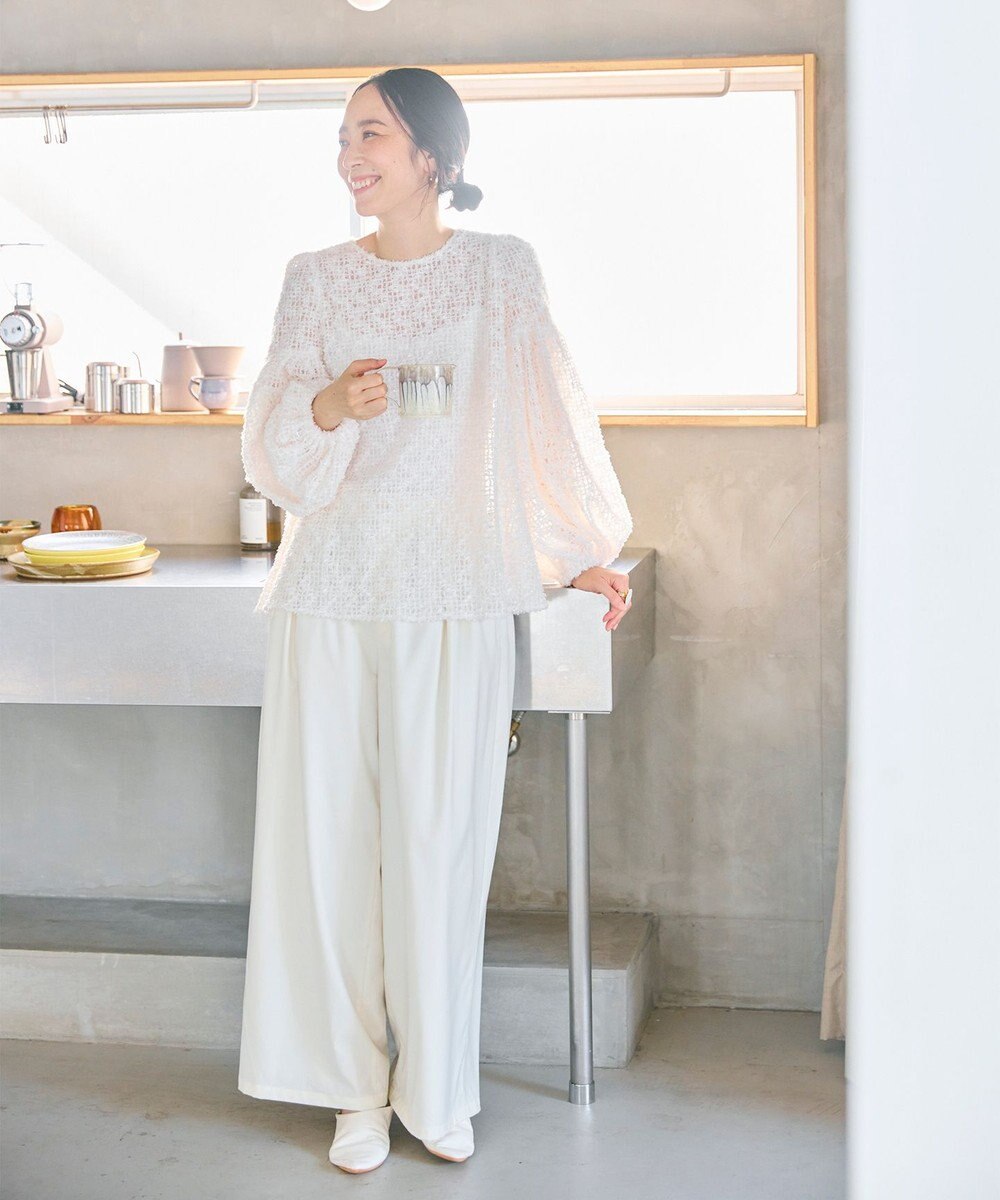 #Newans 【洗える】フィラッフィギャザースリーブブラウス 