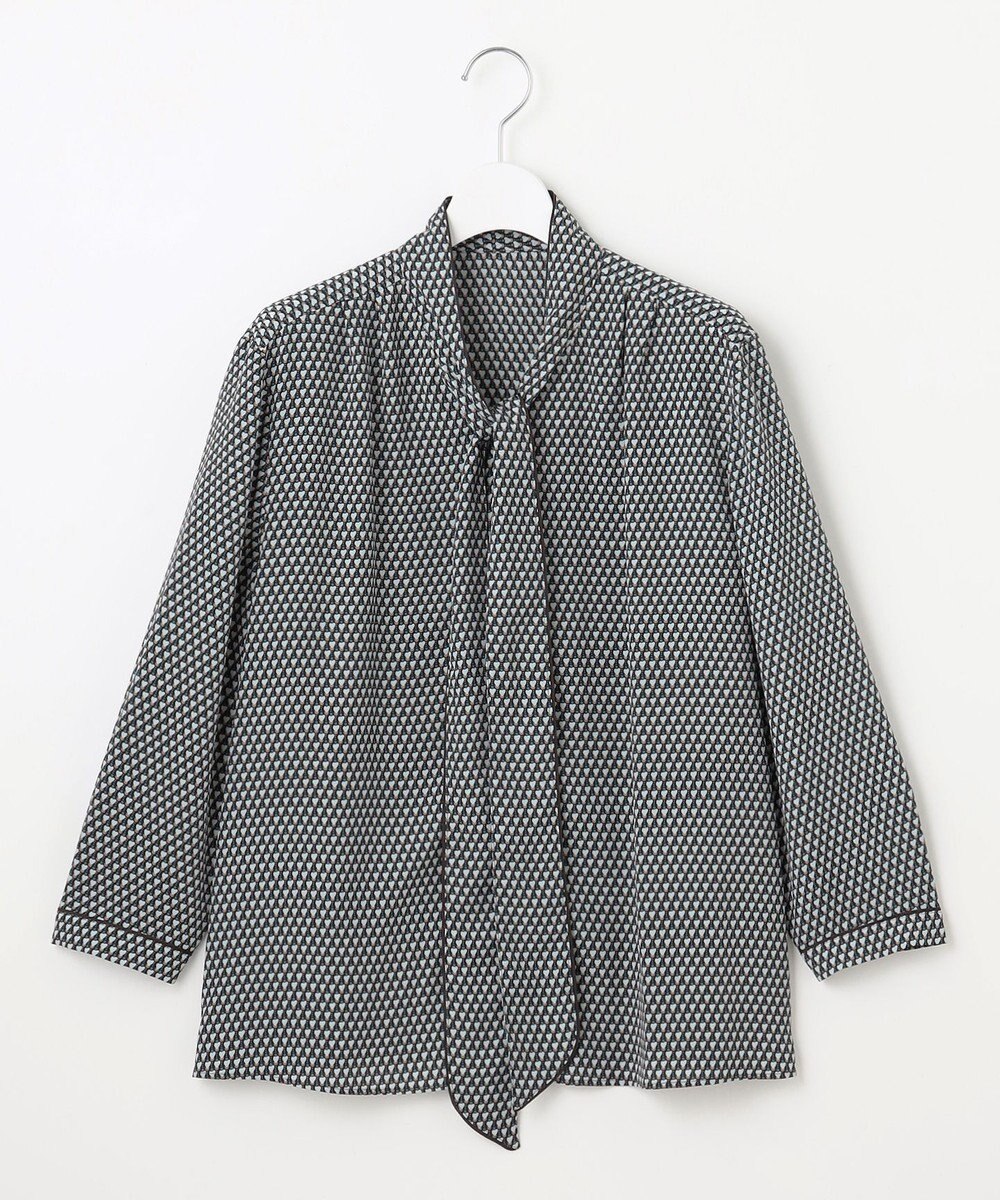 自由区 【洗える】ジオメトリックハートプリント ブラウス 