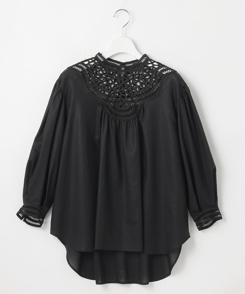 23区 L 【GOLD LABEL】モダンコットン レースコンビ ブラウス 