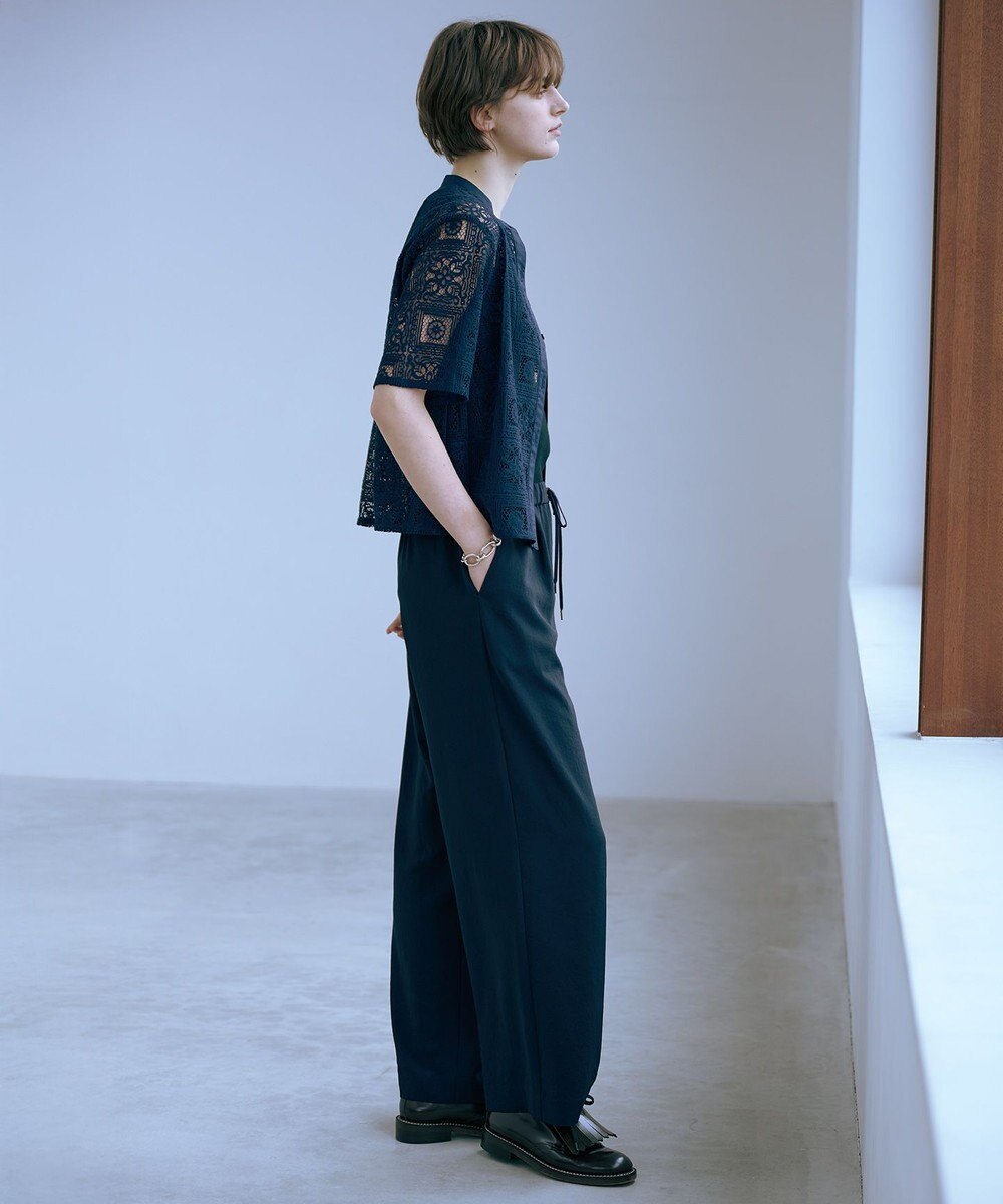 J.PRESS LADIES 【洗える・接触冷感・吸水速乾】Lightジョーゼット ワイド パンツ 