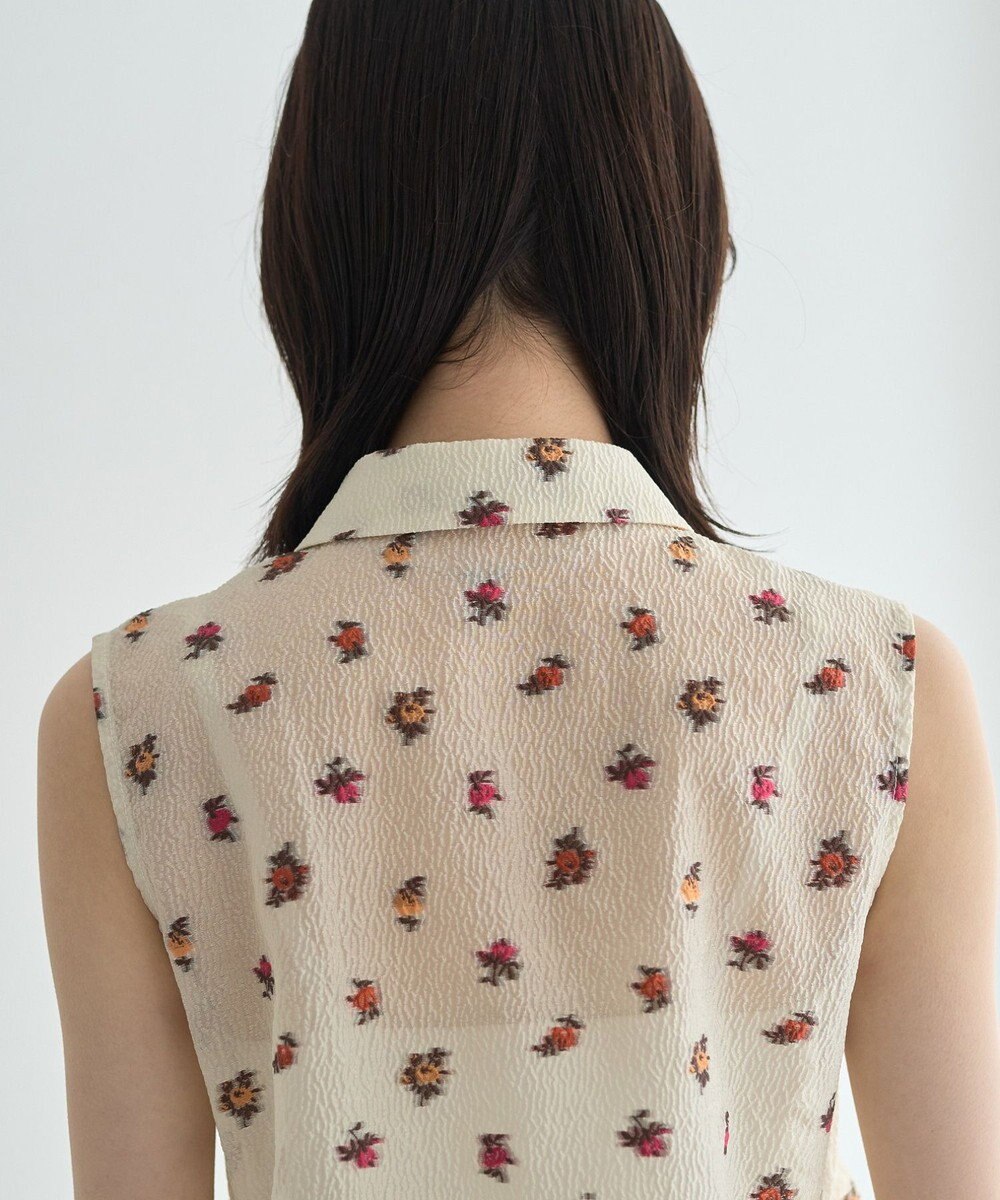 YECCA VECCA シアージャガードペプラムブラウス 