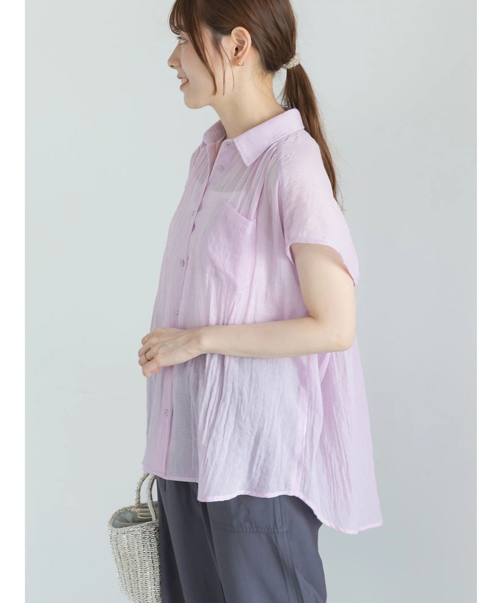 Te chichi 【7色展開】シャンブレーボイルフレンチスリーブシャツ 