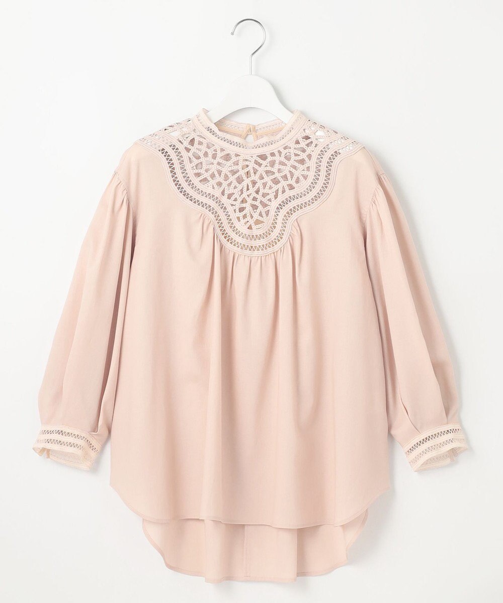 23区 L 【GOLD LABEL】モダンコットン レースコンビ ブラウス 