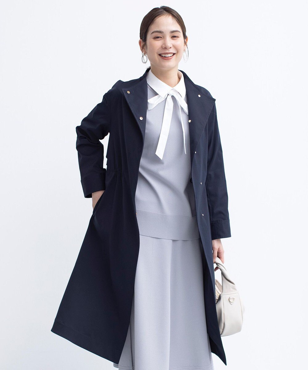 組曲 L 【WEB限定】コットンライクツイル スタンドネックコート 