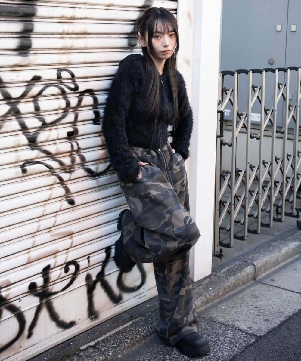 WEGO 【ウエストゴム/SMLサイズ展開】カーブデザインスウェットパンツ 