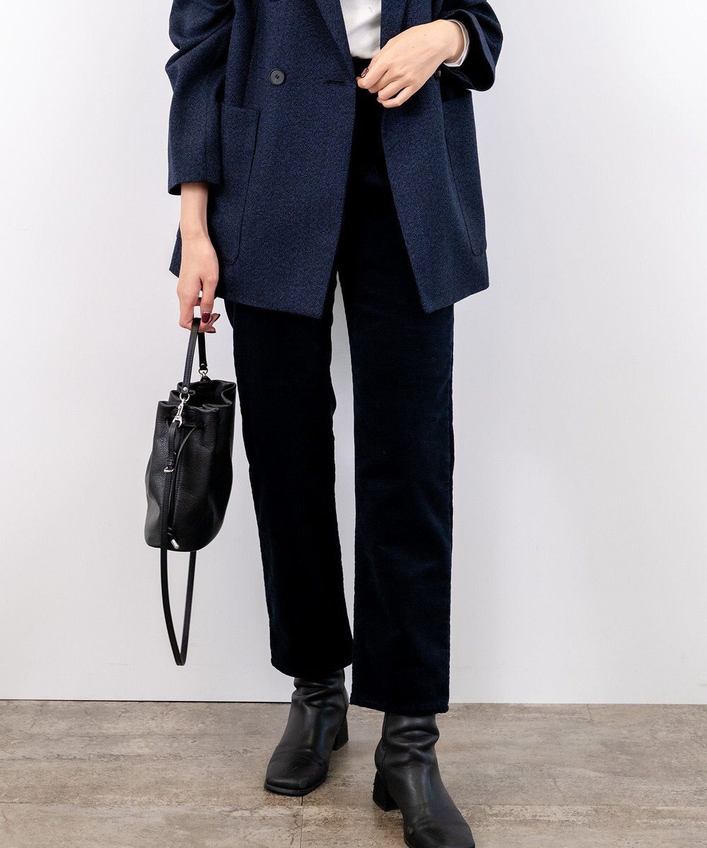 caqu レギュラーストレート 裏起毛コーデュロイパンツ 