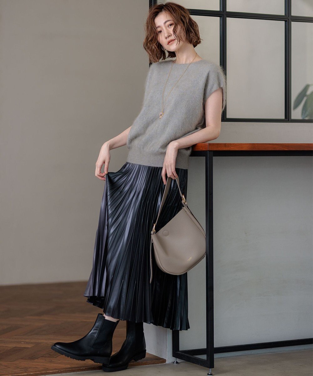 23区 S 【洗える】レザーライクプリーツ スカート 