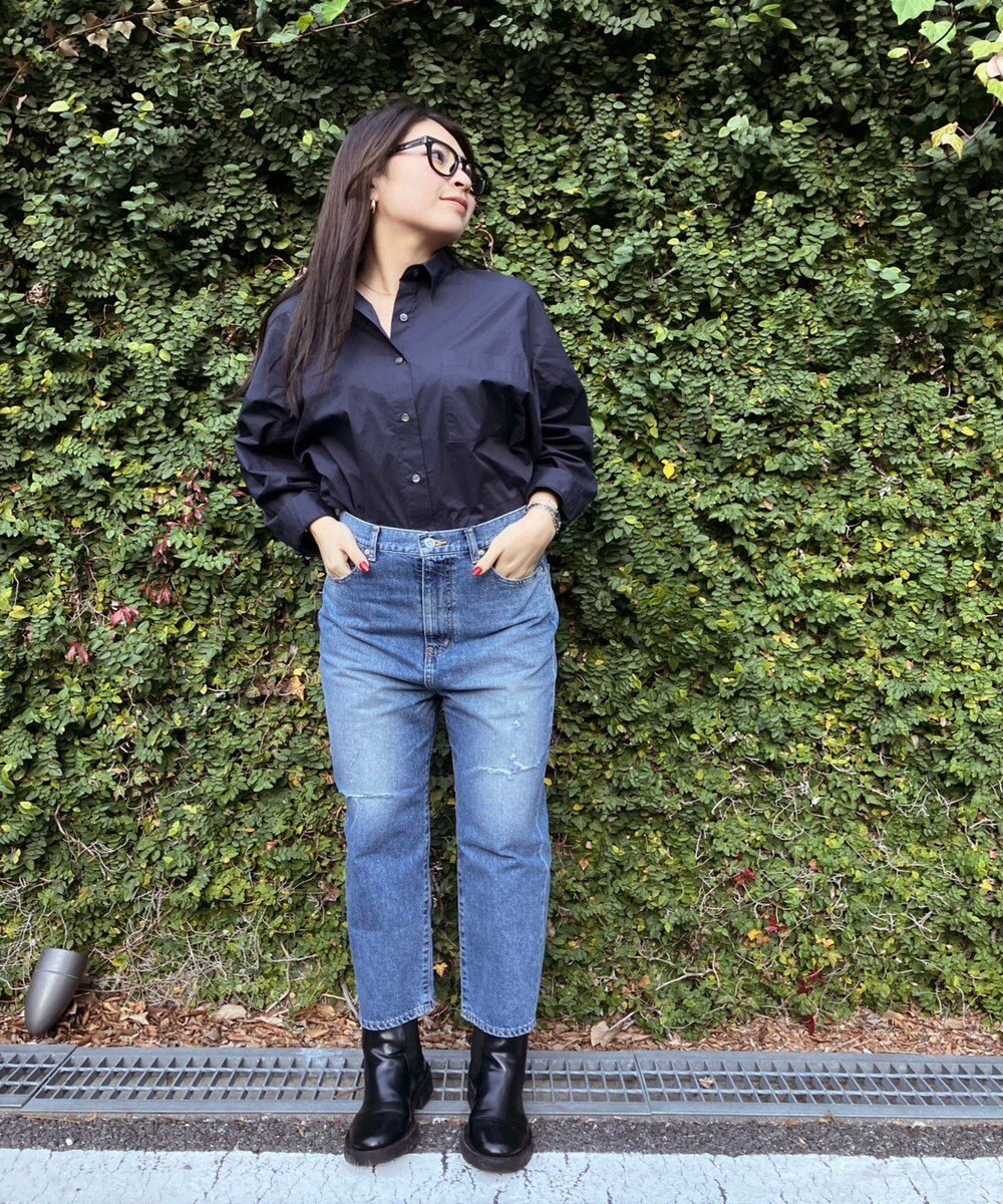 woadblue 【先行販売】SALUU サルー ストレートアンクル デニムパンツ ダメージ 