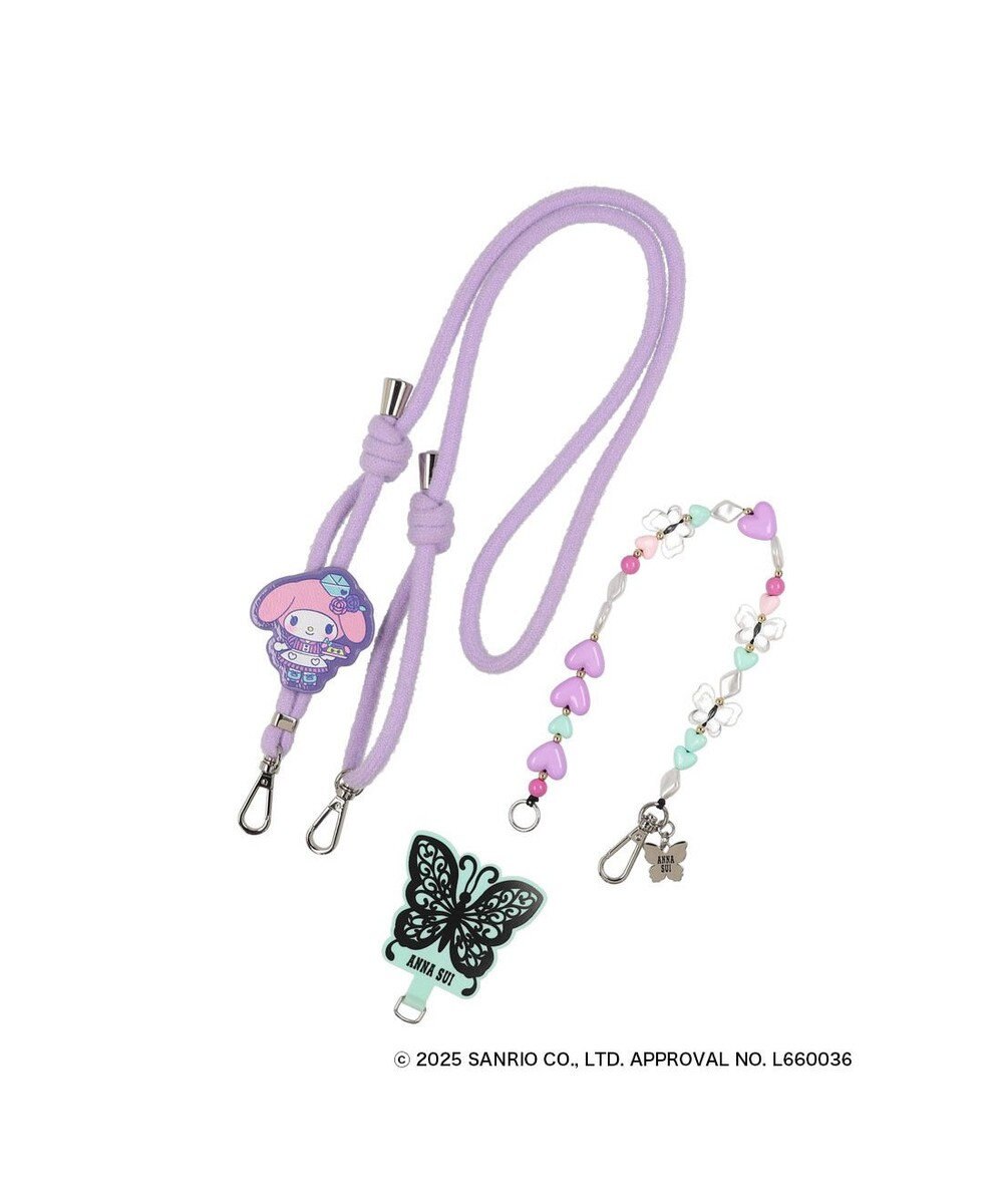 ANNA SUI ANNA SUI × MY MELODY & KUROMI スマホストラップ （パープル） 