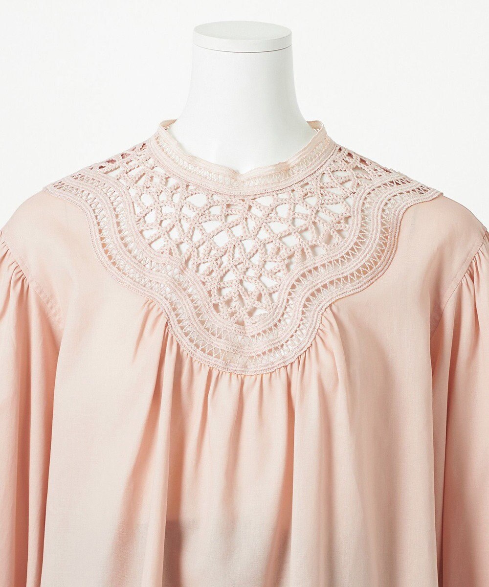 23区 L 【GOLD LABEL】モダンコットン レースコンビ ブラウス 