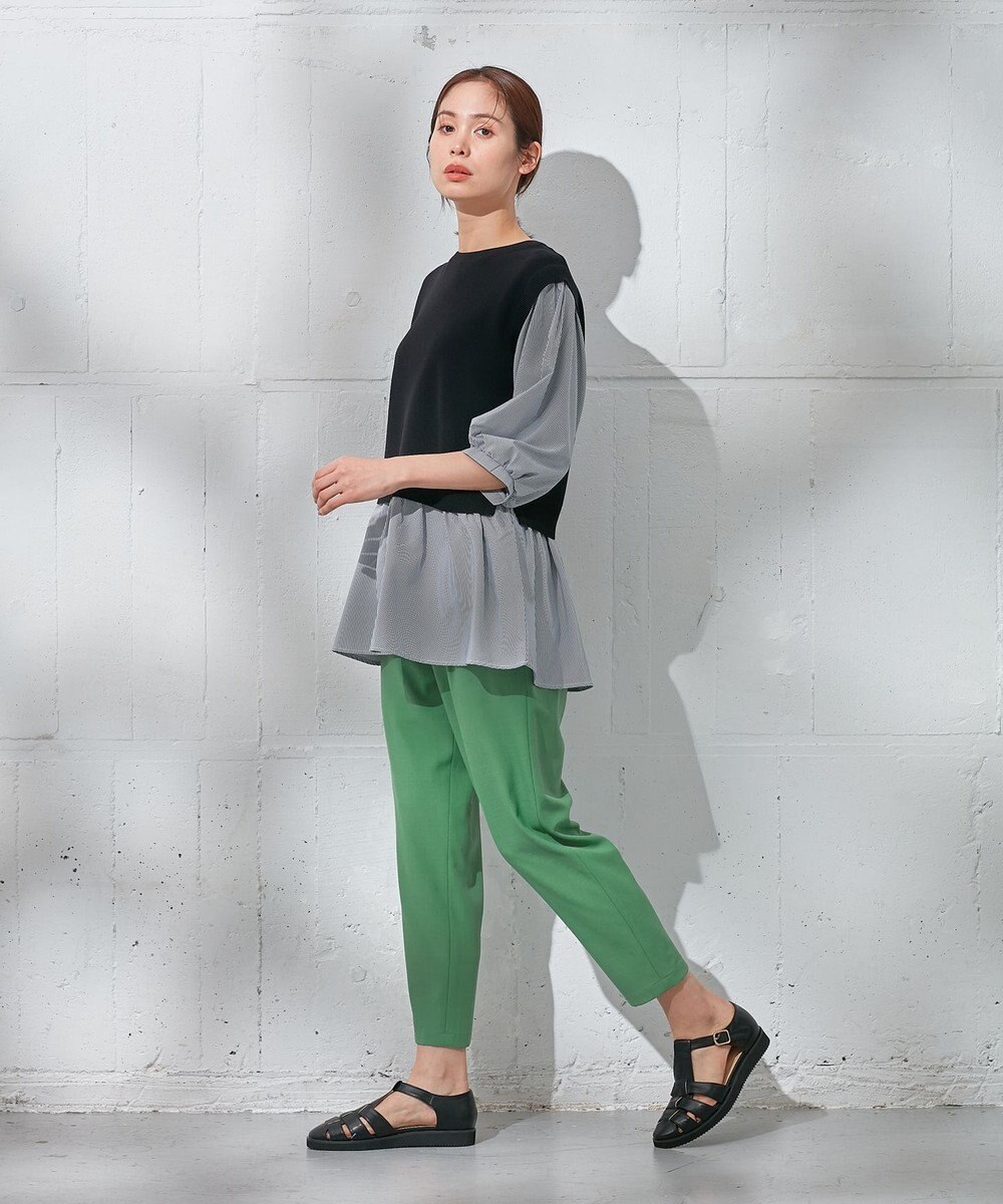 ANY 【洗濯機可】ニットレイヤードブラウス 