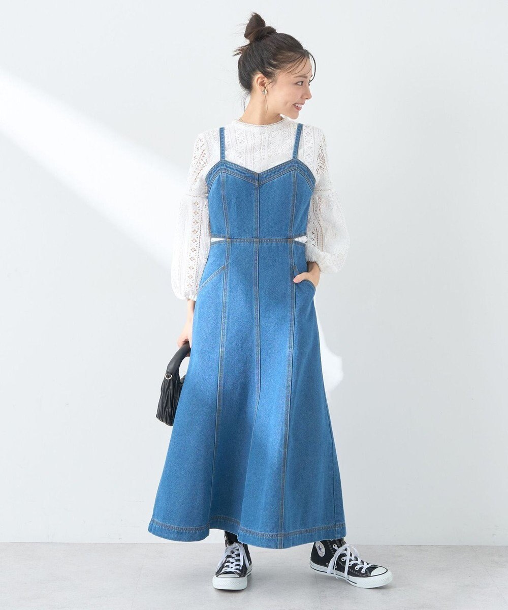 earth music&ecology サイドカットデニムキャミワンピース 