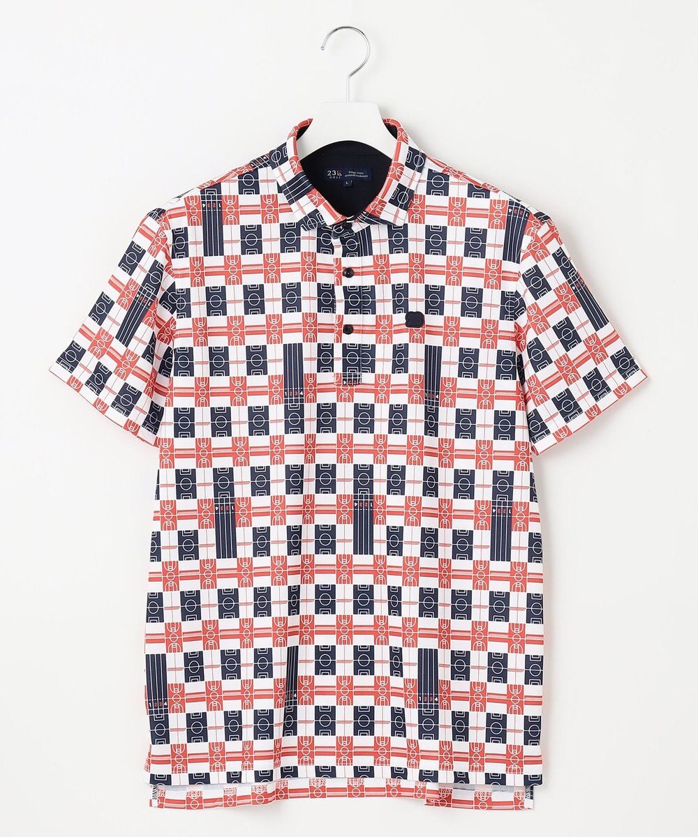 23区GOLF 【MEN】【吸水速乾/UVカット】フィールドチェック柄ポロシャツ 