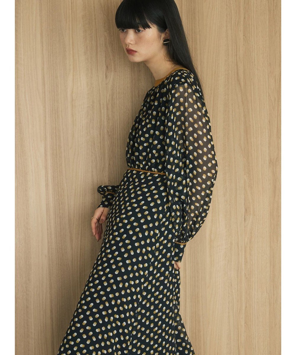 Green Parks armonia．ドットプリントパイピングワンピース 