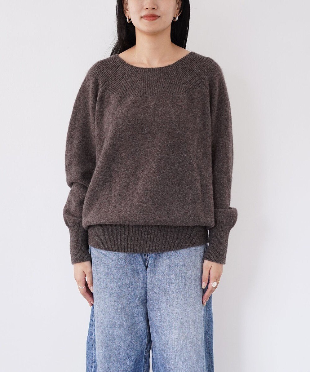 TOQUE 〈大草直子さんアドバイザー〉ベビーアルパカ×ウール縮絨ニットラグランスリーブ 