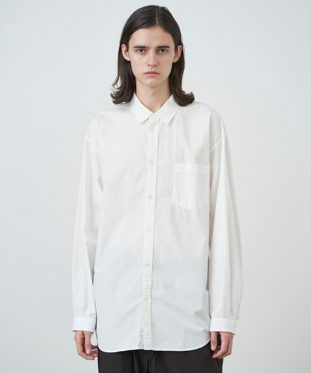 ATON SUVIN BROAD | ウォッシュドシャツ - UNISEX WHITE