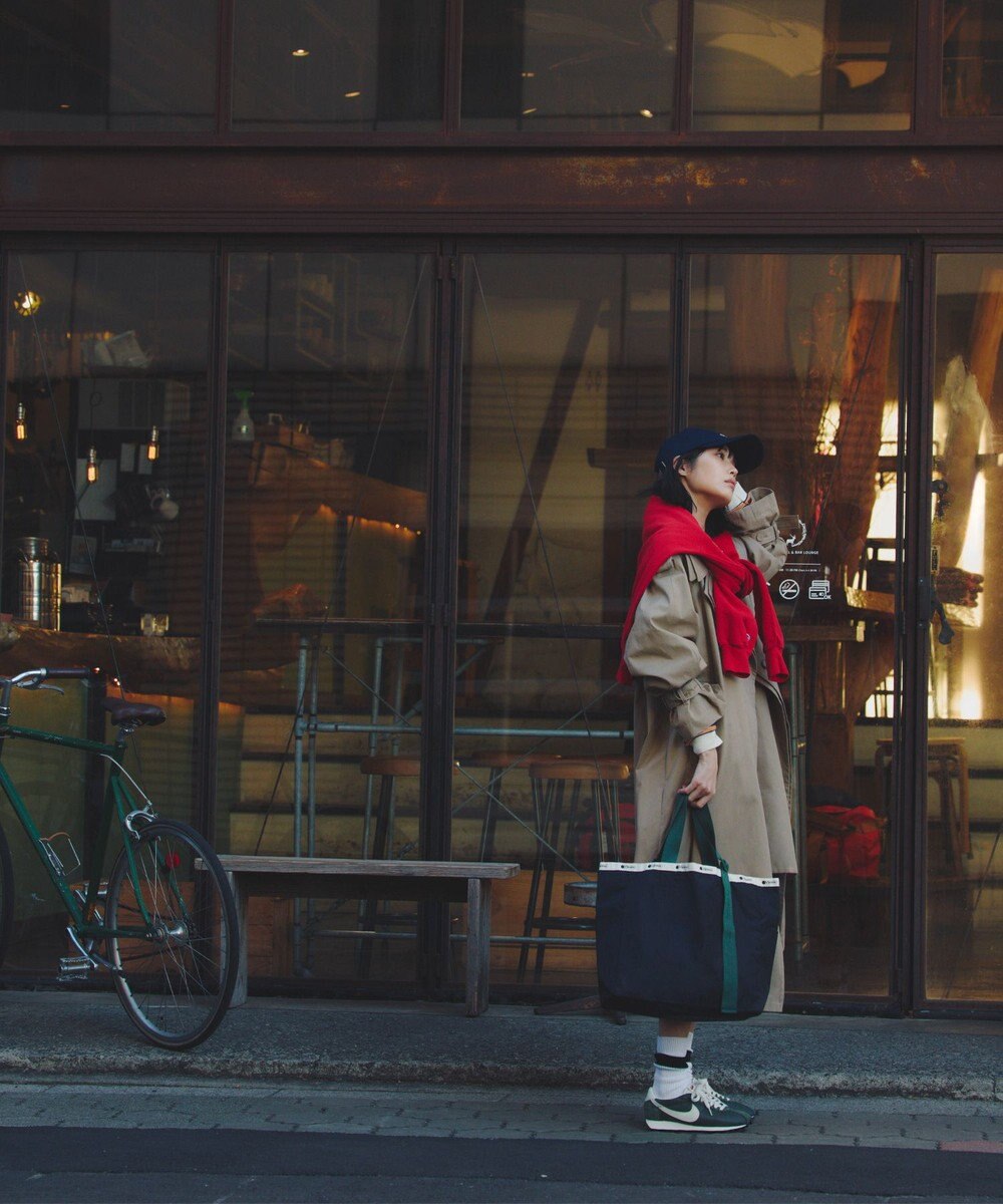 LeSportsac LG HANDLE ADJ TOTE/ディープシー/ボトルグリーンウェビング 